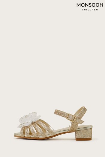 Monsoon Gold Julie Jewel Glitter Sandals (392969) | £32 - £36