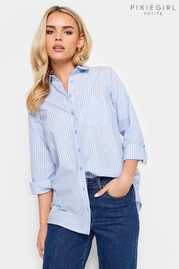 PixieGirl Petite Blue Stripe Oversize Shirt (393193) | £29