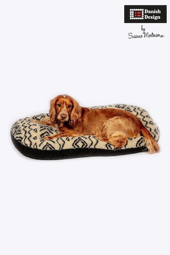 Danish Designs Cream Fleece Geometric Quilted Mattress Dog Bed (393324) | £20 - £42