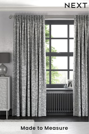 Grey Crushed Made To Measure Curtains (393395) | £44