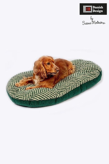Danish Designs Green Fleece Herringbone Quilted Mattress Dog Bed (393525) | £20 - £42