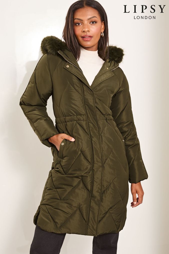 Women s Green Parka Coats Jackets Next Official Site