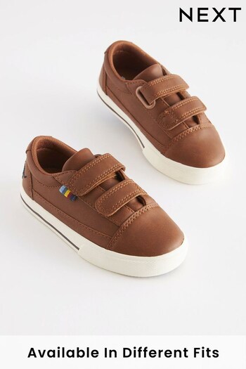 Tan Brown Wide Fit (G) Strap Touch Fastening Shoes (394181) | £14 - £18