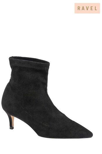 Ravel Black Stretch Sock Ankle Boots (394249) | £75