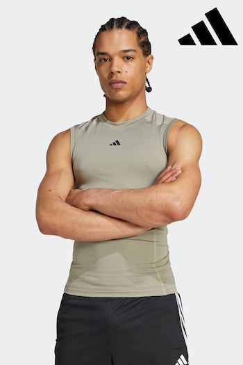 adidas Green Techfit Compression Training Sleeveless Vest (394285) | £23