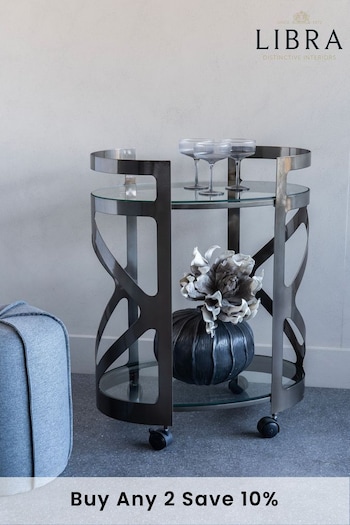 Libra Interiors Black Metropolitan Drinks Drinks Trolley (394613) | £500