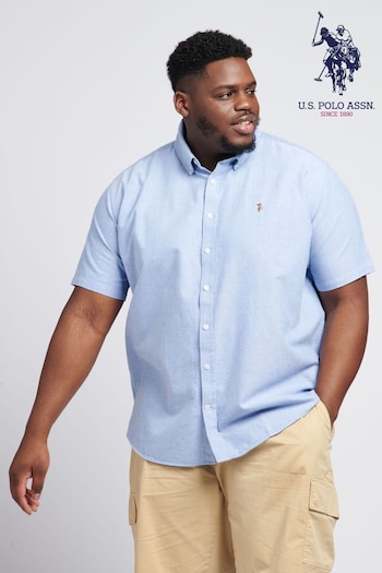 U.S. Polo Wreath Assn. Blue Oxford Short Sleeve Shirt (394693) | £45