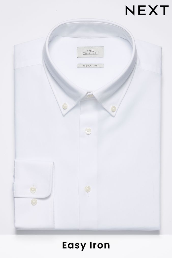 Mens fitted dress sales shirts button down collar
