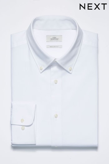 White Slim Fit Easy Care Single Cuff Oxford Shirt (394923) | £22