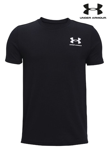 Under Armour Hovr Black Boys Youth Sportstyle Left Chest Logo T-Shirt (395079) | £18