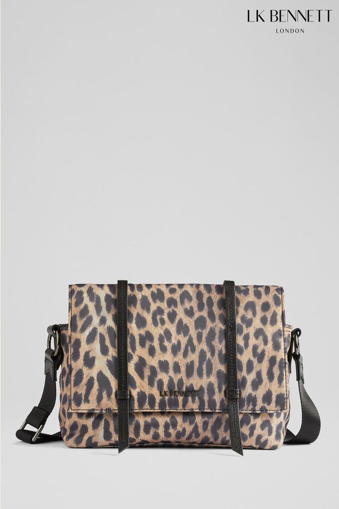 LK Bennett Rain Leopard Print Nylon Shoulder Bag (395126) | £159
