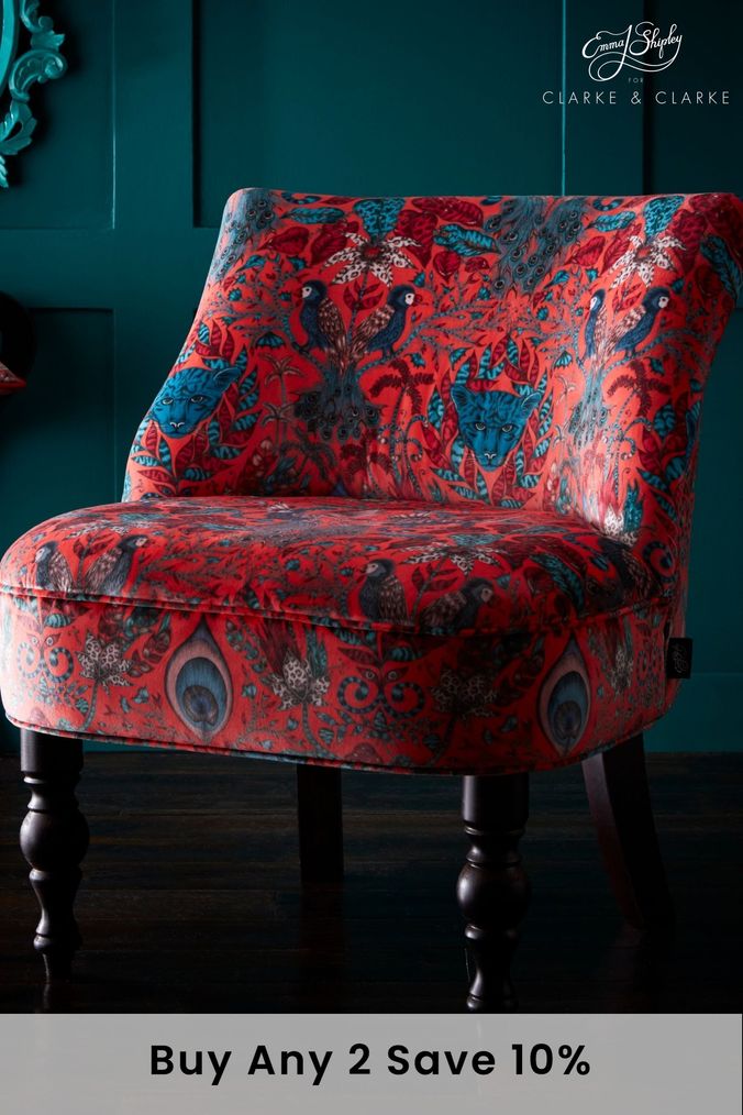 Red pattern accent on sale chair