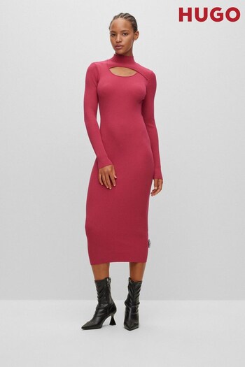 HUGO Pink Soritexa Knitted Dress (395331) | £239