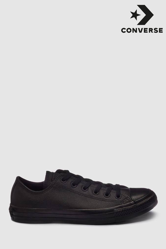 Ladies black deals leather converse