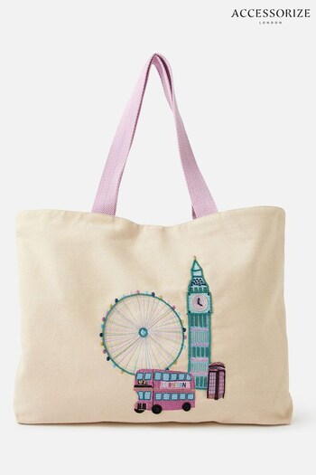Accessorize Natural London Embellished Shopper Bag (395614) | £22