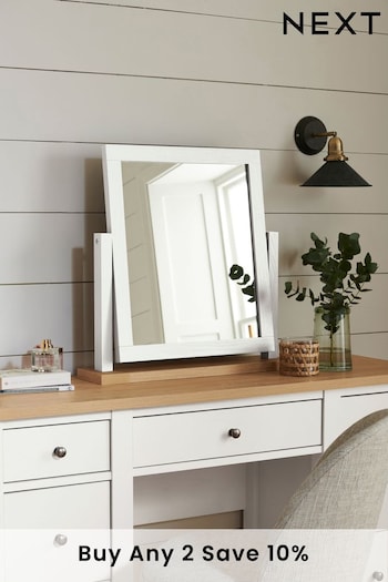 Chalk White Malvern Paint Effect Rectangular Dressing Table Mirror (395629) | £75
