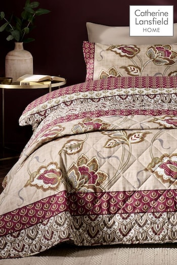 Catherine Lansfield Red Kashmir Floral Paisley Easy Care Bedspread (395807) | £50