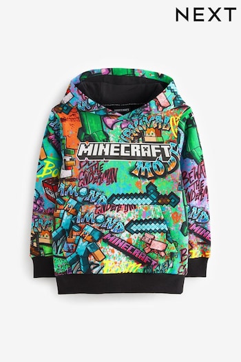 Black/Green Minecraft Graffiti Hoodie (3-16yrs) (396261) | £26 - £34