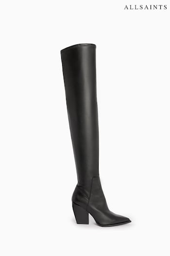 AllSaints Black Lara Matte Boots (396289) | £349