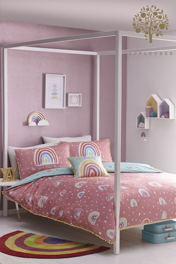 Appletree Multi Kids Rainbow Pom Duvet Cover And Pillowcase Set (396588) | £22 - £32