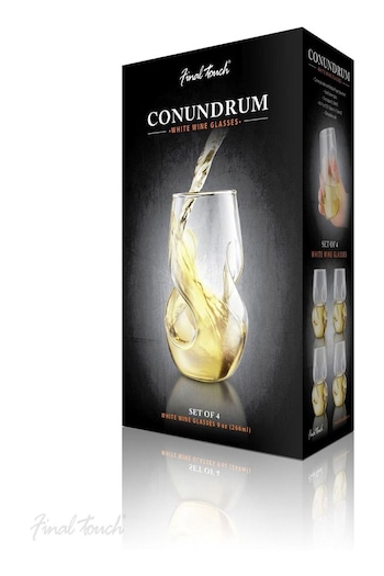 Jeray Clear Final Touch Set of 4 Conundrum White Wine Glasses (396611) | £30