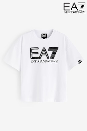 Emporio Armani EA7 Boys Logo Series White T-Shirt (396644) | £45