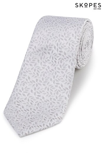 Skopes Silver Laurels Silk/Linen Tie & Pocket Square (396734) | £30
