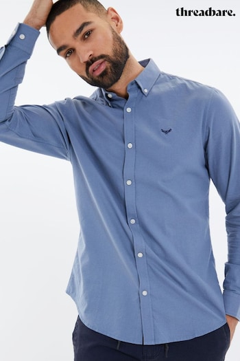 Threadbare Mid Blue Oxford Cotton Long Sleeve Shirt (396873) | £24