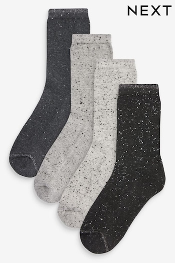 Monochrome Ankle Neppy Cushion Sole Socks 4 Pack (396940) | £12