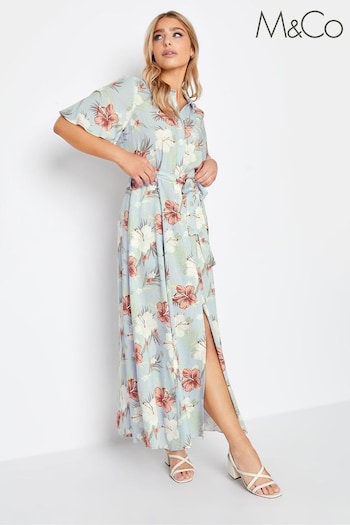 M&Co Blue floral Shirt Dress (397100) | £34