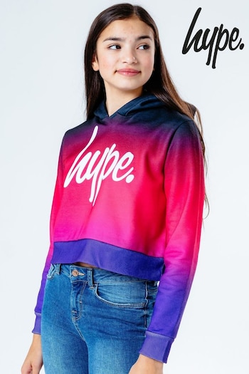 Hype. Black/Pink Fade Crop Hoodie (397184) | £35