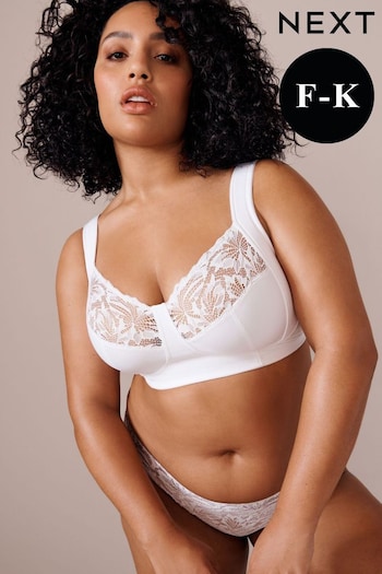 White Ultimate Support F-K Cup Comfort Padded Strap Non Pad Non Wired Bra (397658) | £24