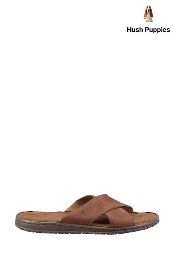 Hush Puppies Nile Brown Cross Over shock Sandals (398317) | £60