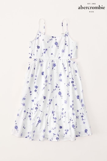Abercrombie & Fitch White Floral Poplin Dress (398580) | £39