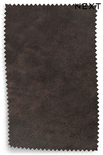 Antiqued Leather Charcoal Upholstery Fabric Sample (399044) | £0