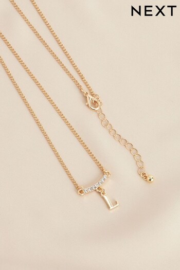 Gold Tone Initial Necklace Letter L (399045) | £6