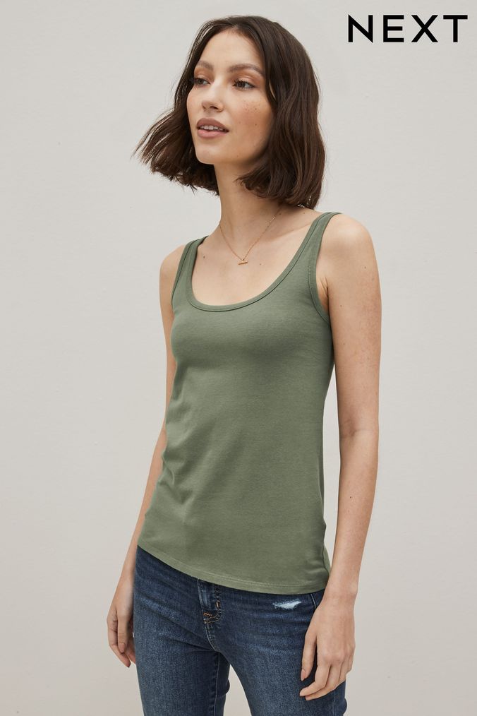 Women s Green Vests Tops Formal Loungewear Tops Next UK