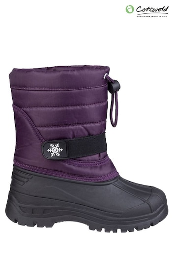 Cotswold Purple Icicle Toggle Lace Snow Boots (400189) | £35