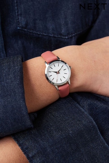 Red Skinny Strap Watch (400402) | £26