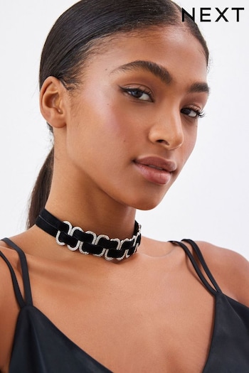 Black Velvet Chain Choker Necklace (400494) | £14