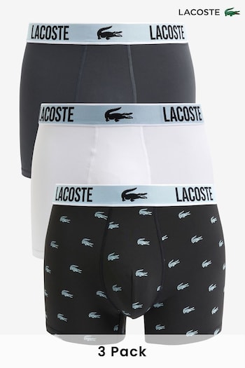 Lacoste Mens Active Performance Black Trunks 3 Pack (400763) | £45