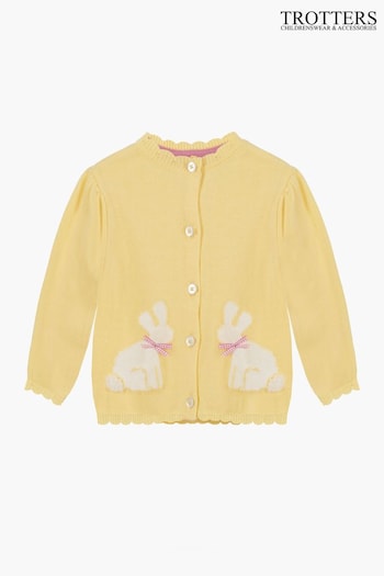Trotters London Little Lemon Isla Bunny Cotton Cardigan (400930) | £50