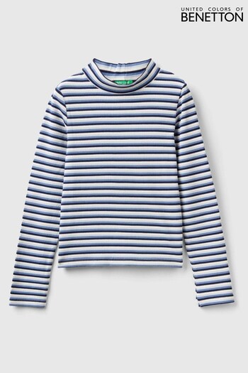 Benetton Pink Stripe Ribbed Long Sleeve Top (401110) | £19.95