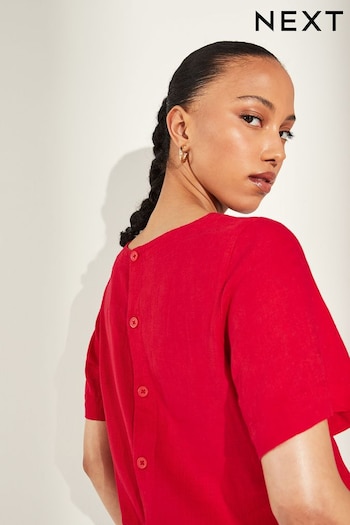 Red Summer T-Shirt With Linen (401167) | £16