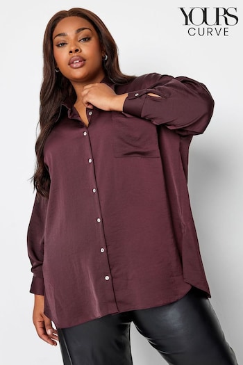 Yours Curve Red Cuffed Sleeve Shirt (401414) | £25