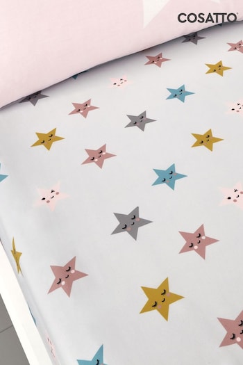 Cosatto Set of 2 Pink Kids Happy Stars Fitted Sheets (401633) | £20 - £25