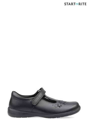 Start-Rite Star Jump Black Leather School Shoes F & G Fit (401666) | £46