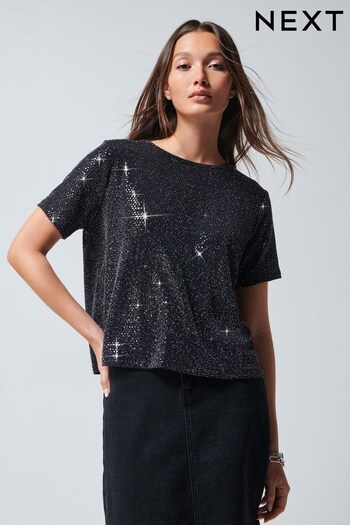 Black Sequin T-Shirt (401672) | £25