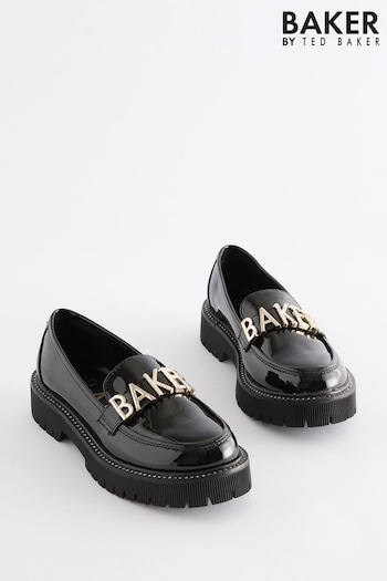 Baker by Ted Baker Girls Patent Chunky Black Loafers (401926) | £42 - £44