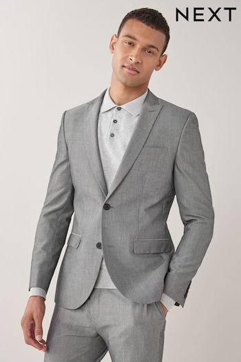 Light Grey Skinny Two Button Suit Jacket (402122) | £60